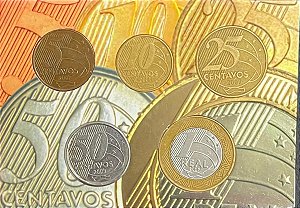 Cartela com a Série completa do Real 2007 - Ano Raro - Circuladas