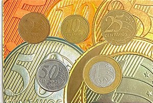 Cartela com a Série completa do Real 2005 - Ano Raro - Circuladas