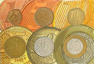 Cartela com a Série completa do Real 2003 - Ano Raro - Circuladas