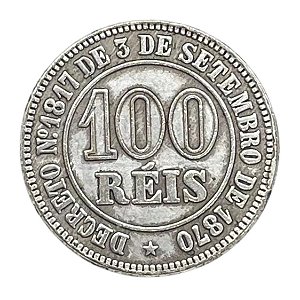 Réplica da Rarissima Moeda de 100 Réis 1872 - FC