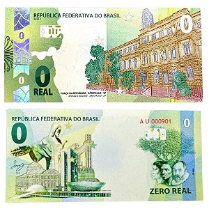Brasil - Cédula de Zero Real 2023 - SP / Praça da Republica - Série AU - FE