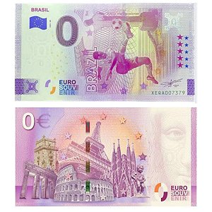 Zero Euro - Brazil - Cédula de 0 Euro 2022 - País do Futebol - FE