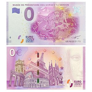 Zero Euro - França - Cédula de 0 Euro 2017 - Musee de Prhehistoire des Gorges du Verdon - FE