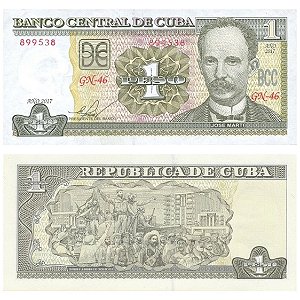 Cuba - Cédula de 1 Peso 2017 - P-128h - Jose Marti - FE