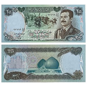 Iraque - Cédula de 25 Dinars 1986 - P-73a - Saddam Hussein - Sob/FE