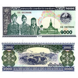 Laos - Cédula de 1000 Kip 2020 - P-32Ac - Flor de Estampa