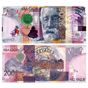 De La Rue - Cédula KBA Giori 2005 - Jules Verne - Fantasia / Specimen - Emissão Privada - FE