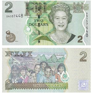 Ilhas Fiji - Cédula de 2 Dollars 2011 - P109b - Rainha - FE