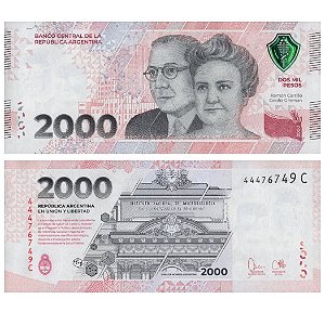 Argentina - Cédula de 2000 Pesos 2023 - P-368a - Heróis Nacionais - FE