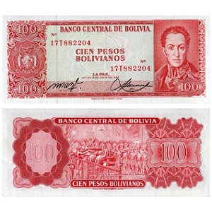 Bolivia - Cédula de 100 Pesos Bolivianos 1962 - P-164Aa2 - FE