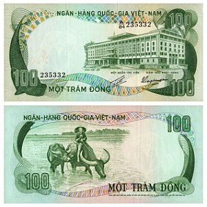 Vietnã do Sul - Cédula de 100 Dong 1972 - P31a - FE