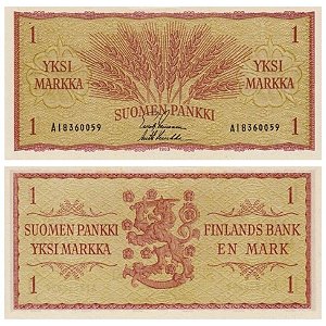 Finlândia - Cédula de 1 Markkaa 1963 - P-09a.9 - FE