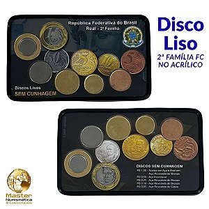 Promoção - Acrílico com o Set completo de Disco Liso do Real - 2° Família - Flor de Cunho