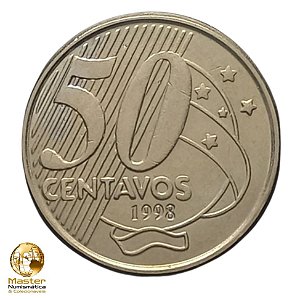 Moeda de 50 Centavos 1998 - RARA - V-545 - Cuproniquel - FC