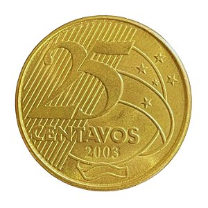 Moeda de 25 Centavos 2003 - RARA - V-523 - FC