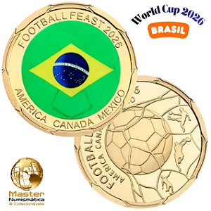 Lançamento - Moeda Colorida Copa do Mundo 2026 - Brasil - 40.0 mm - FC