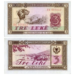 Albania - Cédula de 3 Lek 1976 - P-41a - FE