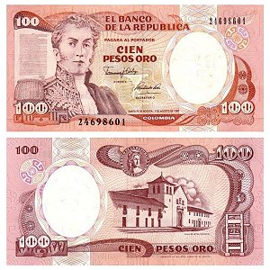 Colômbia - Cédula de 100 Pesos Oro 1991 - P-426Aa - FE