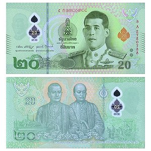 Tailândia - Cédula de 20 Baht 2022 - P-141Aa - Polìmero - FE