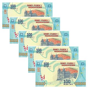 Madagaskar - 5 Cédulas de 100 Ariany 2017 - P-97a - FE