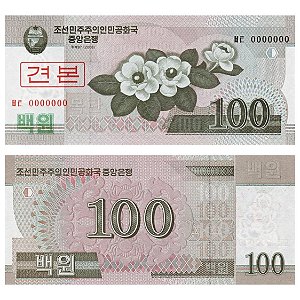 Coréia do Norte - Cédula de 100 Won 2008 - P-61s - Specimen - FE