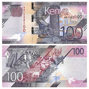 Quênia - Cédula de 100 Shillings 2019 - P-53a - FE