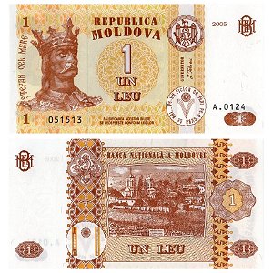 Moldávia - Cédula de 1 Leu 2005 - P-8f - Estrevão o Grande - FE