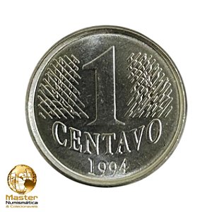 Moeda de 1 Centavo 1994 - V-438 - Aço Inox - 1ª Familia do Real - FC