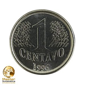 Moeda de 1 Centavo 1996 - V-440 - Aço Inox - 1ª Familia do Real - FC