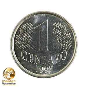 Moeda de 1 Centavo 1997 - V-441 - Aço Inox - 1ª Familia do Real - FC