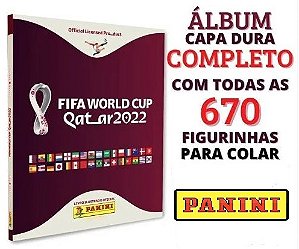 Copa 2022 - Álbum Bordô com as 670 Figurinhas para Colar - World Cup Qatar 2022