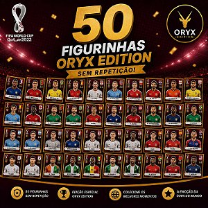 ÓRIX - 50 Figurinhas Óryx Edition sem Repetição para colar - World Cup Qatar 2022
