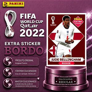 2022 Extra Rookie - Jude Bellingham Bordô (Base) - Inglaterra - Original Panini - Copa do Mundo do Qatar 2022