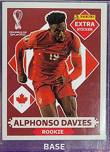 Extra Rookie - Alphonso Davies Bordô (Base) - Canadá - Original Panini - Copa do Mundo do Qatar 2022