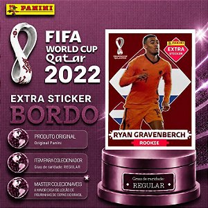 2022 Extra Rookie - Ryan Gravenberch Bordô (Base) - Holanda - Original Panini - Copa do Mundo do Qatar 2022