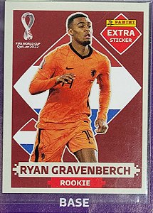 Extra Rookie - Ryan Gravenberch Bordô (Base) - Holanda - Original Panini - Copa do Mundo do Qatar 2022