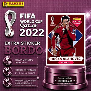 2022 Extra Rookie - Dusan Vlahovic Bordô (Base) - Sérvia - Original Panini - Copa do Mundo do Qatar 2022