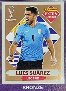Extra Legend - Luis Suarez Bordô Bronze - Uruguai - Original Panini - Copa do Mundo do Qatar 2022