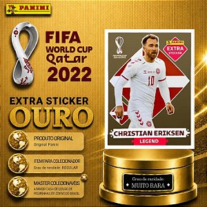2022 Extra Legend - Christian Eriksen Ouro (Gold) - Dinamarca - Original Panini - Copa do Mundo do Qatar 2022