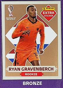 Extra Rookie - Ryan Gravenberch Bronze - Holanda - Original Panini - Copa do Mundo do Qatar 2022