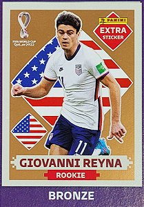 Extra Rookie - Giovanni Reyna Bronze - EUA - Original Panini - Copa do Mundo do Qatar 2022