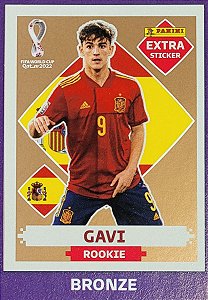 Extra Rookie - Gavi Bronze - Espanha - Original Panini - Copa do Mundo do Qatar 2022
