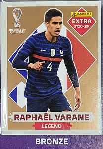 Extra Legend - Raphael Varane Bronze - França - Original Panini - Copa do Mundo do Qatar 2022