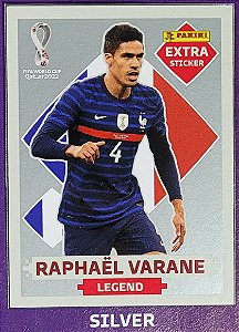 Extra Legend - Raphael Varane Prata - França - Original Panini - Copa do Mundo do Qatar 2022