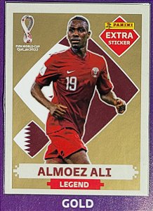 Extra Legend - Almoez Ali Ouro (Gold) - Qatar - Original Panini - Copa do Mundo do Qatar 2022
