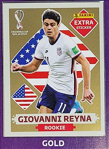 Extra Rookie - Giovanni Reyna Ouro (Gold) - EUA - Original Panini - Copa do Mundo do Qatar 2022