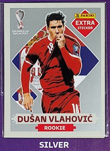 Extra Rookie - Dusan Vlahovic Prata - Sérvia - Original Panini - Copa do Mundo do Qatar 2022