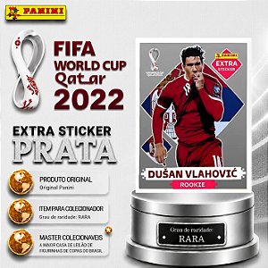 2022 Extra Rookie - Dusan Vlahovic Prata - Sérvia - Original Panini - Copa do Mundo do Qatar 2022