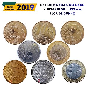 Set de moedas do Real 2019 Efigie + Comemorativas - FC