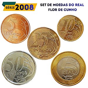 Set de moedas do Real 2008 - Raro - Completo - FC